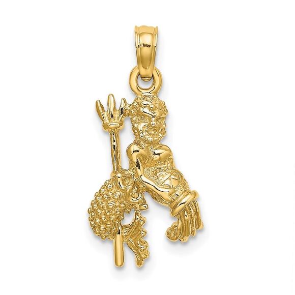 14k Yellow Gold 3-D Aquarius Zodiac Charm,All Products : American Fashion Style Bags On Sale
